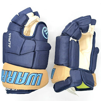 Warrior Alpha - Gant ECHL Pro Stock (bleu marine/doré/bleu)